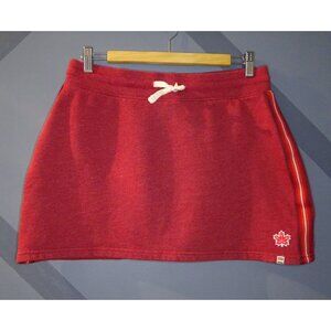 Hudson Bay (HBC) Olympic sweatshirt skirt in red.